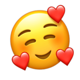Smiling face emoji with hearts